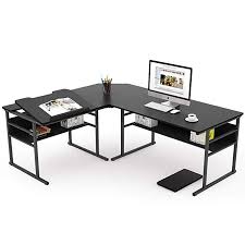 Amazon Com Tribesigns Modern L Shaped Desk With Bookshelf 67 Double Corner Computer Office Desk Workstation Draftin L Shaped Desk Modern L Shaped Desk Desk