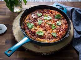Hot Sausage Cast Iron Skillet Pan Pizza Recipe Food Network Recipes Recipes Hot Sausage