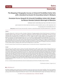 Seperti yang anda tahu bahawa uitm adalah salah satu universiti awam (ipta) yang terbesar di malaysia. Pdf The Mapping Of Geography Courses At Universiti Pendidikan Sultan Idris With A Standard Curriculum For Secondary School In Malaysia Pemetaan Kursus Geografi Di Universiti Pendidikan Sultan Idris Dengan Kurikulum Standard Sekolah