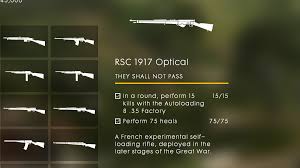 Hellriegel 1915, perform 10 kills with the hellriegel 1915 submachinegun. Cannot Unlock Rsc 1917 Optical Answer Hq