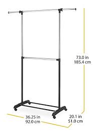 99 list list price $63.18 $ 63. Whitmor Adjustable 2 Rod Garment Rack Rolling Clothes Organizer Black And Chrome Pricepulse
