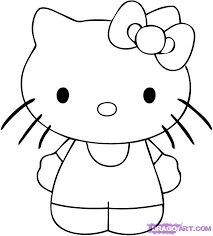 Cool Drawings To Draw How To Draw A Cute Hip Hello Kitty Step 4 Hello Kitty Drawing Kitty Drawing Hello Kitty Colouring Pages