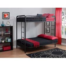 Twin Over Full Futon Bunk Bed Sleeper Sofa In Black Metal Metal Bunk Beds Futon Bunk Bed Bunk Beds With Stairs