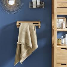 Porte Serviette En Teck Brut Kayu Porte Serviette Accessoires Salle De Bain Porte Serviette Mural