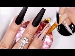 Mayas nails 291.521 views2 year ago. Unas Acrilicas En Tonos Nude Y Negro Tercera Dimencion En Punta Coffin Youtube