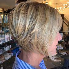 Ash Blonde Layered Bob Over 50 Short Hairstyles For Women Short Hair Styles Womens Hairstyles