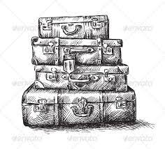 Drawing Of Luggage Bags Drawings Clip Art Vintage Tag Art