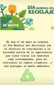 Reciclaje el reciclaje es un proceso fisicoqumico o mecnico que consiste en someter a una materia o un producto. Dia Mundial Del Reciclaje