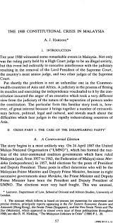The constitution provides freedom of assembly, but also provide power to parliament to impose laws of restrictions on the freedom of assembly in the interests of national the federal constitution of malaysia was formed as the result of the sharing of the states which make the federation of malaysia. The 1988 Constitutional Crisis In Malaysia International Comparative Law Quarterly Cambridge Core