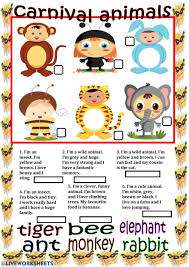 Carnival Animals Interactive Worksheet In 2020 Animal Worksheets Carnival Of The Animals English Conversation For Kids