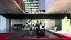 The bottom floor is sunk into the landscape, with an interior courtyard, facing the caretaker's residence and guest house. Koolhaas Bordeaux Youtube