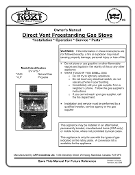 Owner S Manual Direct Vent Freestanding Gas Stove Manualzz Com