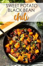 Sweet Potato And Black Bean Chili A Hearty Healthy And Comforting Vegetarian Chili Sweet Potato Black Bean Chili Vegetarian Chili Recipe Whole Food Recipes