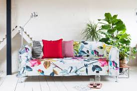 The Ikea Delaktig Featuring The Bemz X Tom Dixon Floral Cover Print Designers Guild Floral Print Sofa Lof Ikea Sofa Bed Printed Sofa Living Room Designs