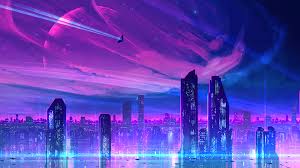Home, minimalism, night, vector, the city, light, style, building. 1920x1080 A Neon City Laptop Full Hd 1080p Hd 4k Wallpapers Images Backgrounds Photos And Pictures