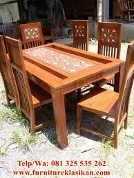 Kursi makan akan menambah kesan elegant jika model desainya unik dan menarik, berikut ini adalah deskripsi tengtang produk kami. Gambar Des Ain Meja Makan Jati Minimalis Teak Patio Furniture Solid Wood Dining Set Building Furniture