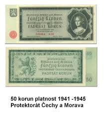 Března 1939 vyhlášeníprotektorátu čechy a morava. 50 Korun 1941 1945 Protektorat Cechy A Morava Retro Money Personalized Items