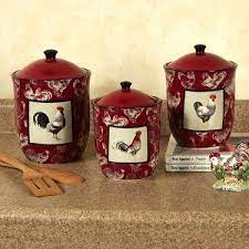 Whether you?re looking for floral dinner plates, square dinnerware sets, or simple red dishes, discover them all at ginny?s. Country Rooster Kitchen Canister Set Rooster Kitchen Decor Rooster Decor Kitchen Decor Sets