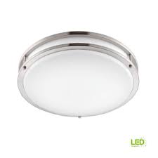 Envirolite 12 In Brushed Nickel White Led Ceiling Low Profile Flush Mount Ev1412led Bn The Home Depot Ceiling Lights Uk Ceiling Lights Led Ceiling Light Fixtures