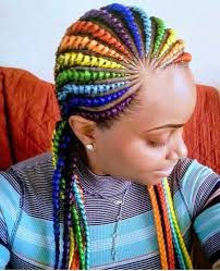 Black And Rainbow Box Braids Rainbow Braids Ms C Urry Box Braids Hairstyles Hair Styles Natural Cornrow Hairstyles