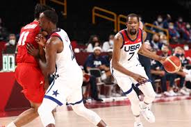 Kevin durant #7 of team united states reacts against team. Kevin Durant Scores 10 As Team Usa Picks Up Must Needed Win Defeating Iran 120 66 Netsdaily