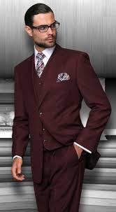 Mens suits one button slim fit printing youth casual blazer pants 2pcs sz party. Regular Fit Men S Suits With Vest Burgundy 3 Piece Vinci V2tr