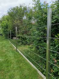 Edelstahl Zaunpfosten Zum Einbetonieren Mit Drahtseilen Zaunpfosten Zaun Pfosten