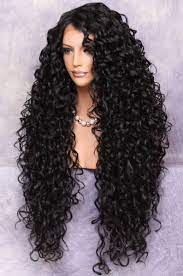 Human Hair Blend Full Lace Front Wig Extra Volume And Curly Untamed And Wild Heat Safe Wig Off Black Side Parting Brand New With Tag Medium Curly Hair Styles Lace Front