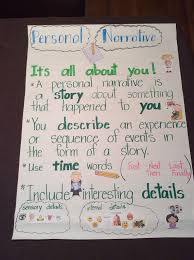 1st grade personal narrative anchor chart writing common