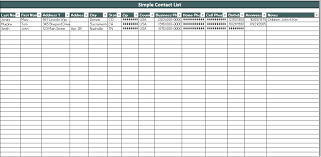 professional business contact list template excel and word