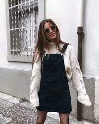 Found Cute Overall Dress Outfits To Try For Fall Denim Overall Dress Outfit Inspiration Women Fashion Outfits