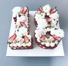 red velvet number cake cake number cakes 18th birthday cake