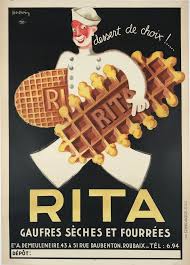Rita Gaufres Biscuits Sailor Vintage Food Posters Vintage French Posters Vintage Poster Art
