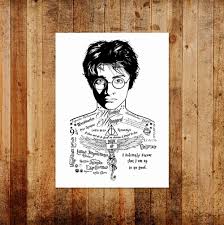 harry tattoo potter limited open a3 print etsy