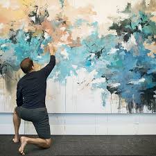 Midnight In The Garden 60x55 Contemporaryart Modernart Garden Abstract Abstractart La Abstractlandscape Flowers In Abstract Art Painting Abstract Art