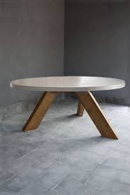 Modern Outdoor Concrete And Reclaimed Teak Dining Table Suitable For Indoor Or Outdoor Use Top O Concrete Dining Table Round Concrete Dining Table Dining Table