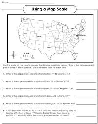 Map Scale Worksheet 3rd Grade Using A Map Scale Worksheets Map Skills Worksheets Social Studies Worksheets Geography Worksheets