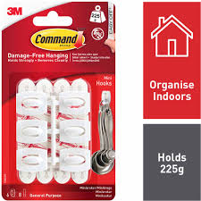 How you install a hook into the ceiling depends upon the material you're installing it into. Command Damage Free White Mini Hooks 6 Pack Wilko