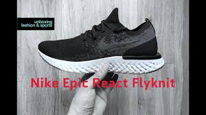 First used in basketball shoes released in 2017, this foam manages to accomplish the difficult task of absorbing foot strikes while also providing better energy return. Nike Epic React Flyknit Black Black Dark Grey Unboxing On Feet Running Shoes 2018 4k Youtube