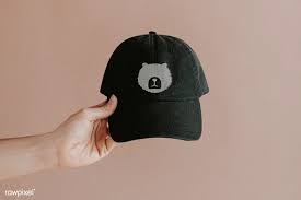Download Download Premium Psd Of Black Cap Mockup On Brown Background 1216463 Black Cap Mockup Cap