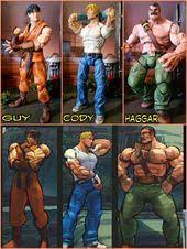 Guy Cody And Mike Haggar Final Fight Custom Action Figure Cody Street Fighter Custom Action Figures Retro Games Poster
