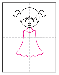 Women drawing easy ( option 1) stage 1. How To Draw A Girl In A Dress Art Projects For Kids