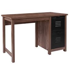 Cluster computer lab workstations by smith system. Amazon Com Flash Furniture New Lancaster Collection Crosscut Oak Wood Grain Finish Computer Desk With Metal Drawers Home Kitchen