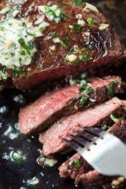 Medium Rare Top Sirloin Steak Cooked In A Skillet And Served With Garlic Herb Butter Grilled Steak Recipes Steak Butter Garlic Butter Steak