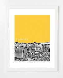 Phoenix Arizona Skyline Poster Phoenix Art Print Phoenix Etsy Phoenix Art Poster Prints Poster City