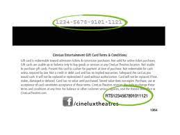 To report a lost or stolen holiday credit card, call one of the numbers below. Cinelux Theatres Gift Cards