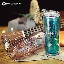 amazon tanana タンブラー ウォーターボトル 水筒 ボトル 二重構造 漏れ防止 ストロー送り 蓋付き 直飲み 樹脂 プラスチック 携帯 透明感 bpaフリー fda食品ラベル クリスタルデザイン 500ml 全3色 桜色 タンブラー オンライン通販 食品ラベル プラスチック