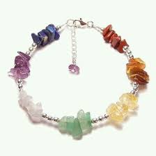 Semi Precious Gem Chips And Silver Bracelet Chakra Bracelet Gemstone Chakra Jewelry Beaded Bracelets