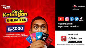 Aktifkan paketnya untuk menikmati akses tanpa batas untuk streaming, chatting, media sosial, music, dan games tanpa biaya tambahan! Ketengan Unlimited Enjoy Facebook And Youtube Unlimited Telkomsel