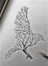Artistic Bird On Tree Drawing Pin By Mahtab Marzban On Drawing Tree Drawing Bird Drawings Beautiful Drawings
